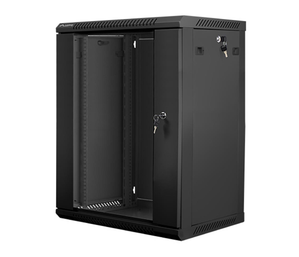 LANBERG Szafa instalacyjna wisząca 19'' 15U 600X450mm czarna (drzwi szklane) WF01-6415-10B - 455297 - zdjęcie